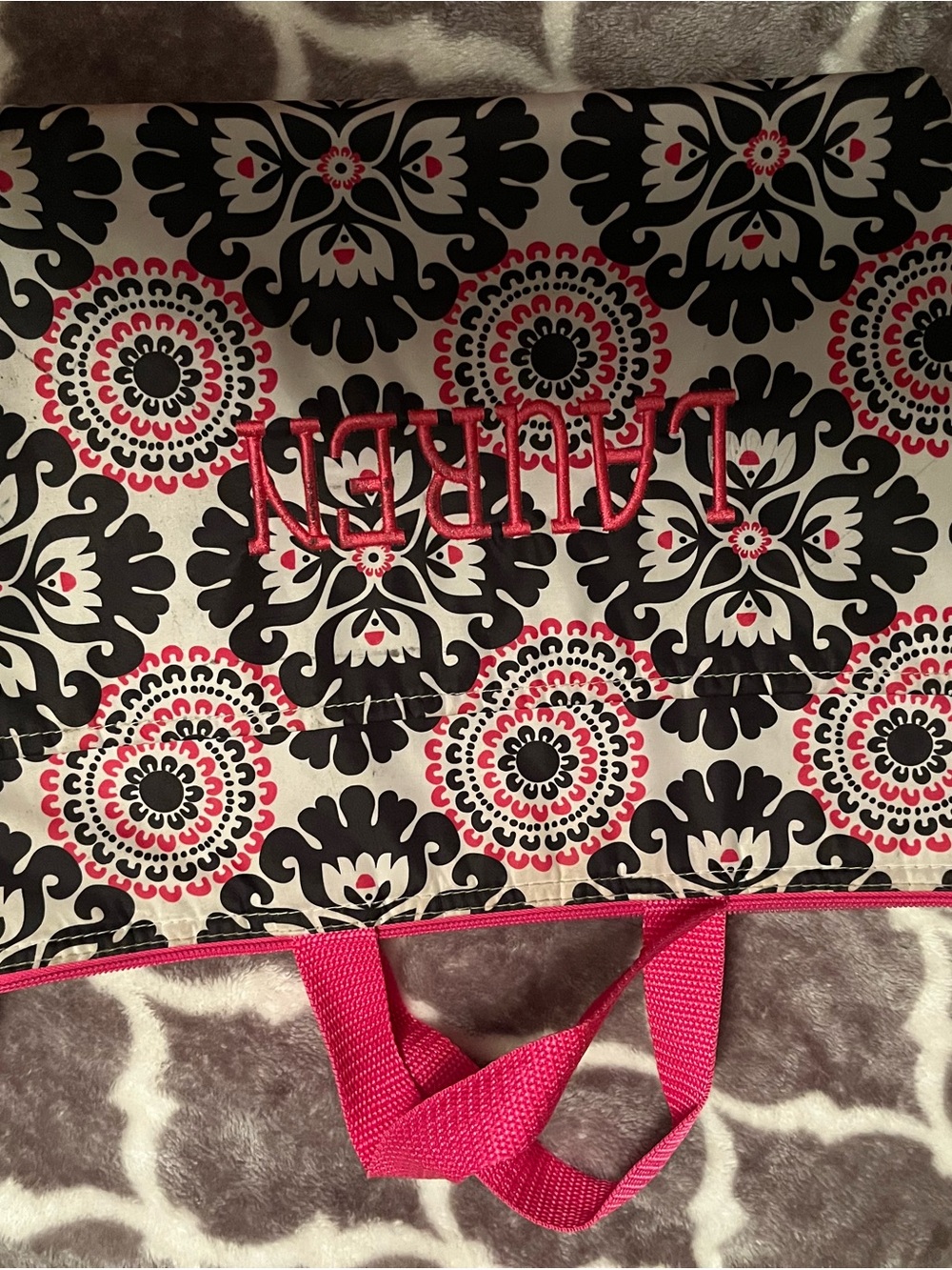 thirty-one Black, White & Pink Patterned insulated lunch tote